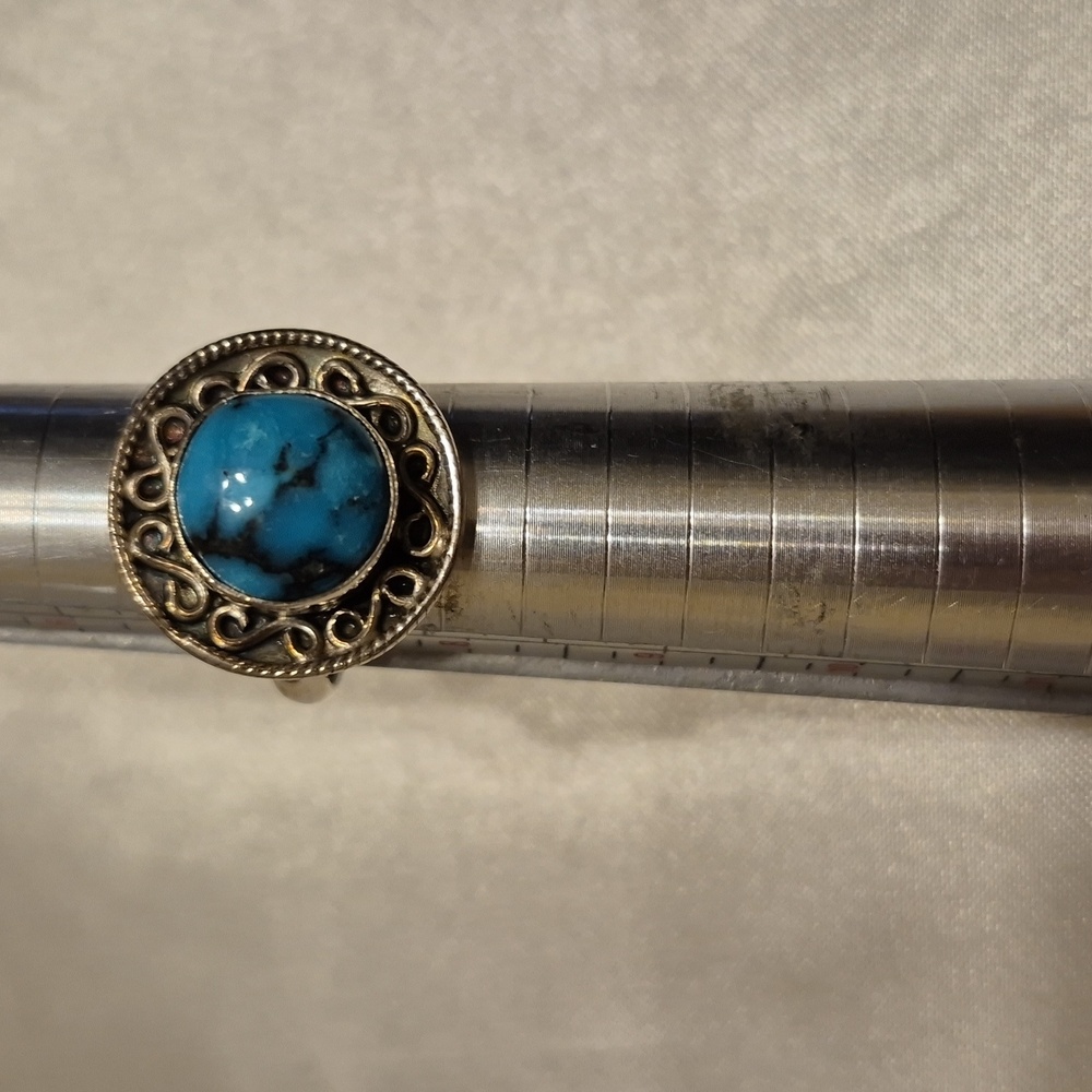 Sterling Silver Turquoise Infinity Ring - image 6